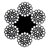 6x36 Siyah / Galvaniz  Kendir Özlü Çelik Halat